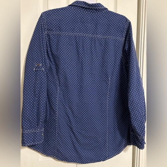 CE Schmidt Women’s Workwear Polka Dot Pearl Snap XL Work Shirt - Picture 6 of 9